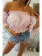 Púdrovo ružová blúzka Púdrovo ružová blúzka