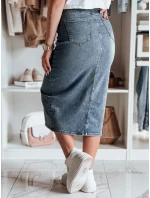 Džínsová midi sukňa s rozparkom DENIZA modrá FashionStreet CY0484
