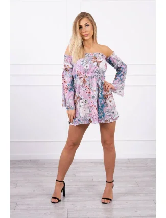 Španielske kvetinové fialové šaty Španielske kvetinové fialové šaty