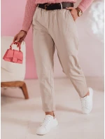 Dámske ležérne nohavice s opaskom SOFELIA moka FashionStreet UY2505 Dámske ležérne nohavice s opaskom SOFELIA moka FashionStreet UY2505