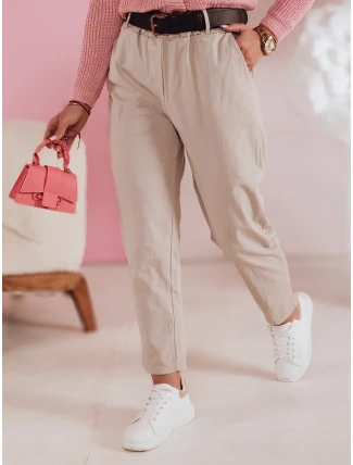 Dámske ležérne nohavice s opaskom SOFELIA moka FashionStreet UY2505 Dámske ležérne nohavice s opaskom SOFELIA moka FashionStreet UY2505