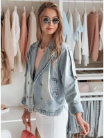 Dámska nadrozmerná džínsová bunda OVERSOLI modrá FashionStreet TY4904