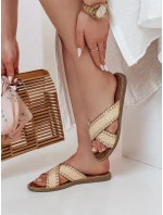 Dámske slamené žabky SOLINIA beige FashionStreet ZY0923