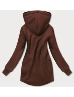 Jednoduchá hnedá dámska mikina s ozdobným zipsom (AMG-37) Jednoduchá hnedá dámska mikina s ozdobným zipsom (AMG-37)