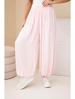 Dámske viskózové nohavice s voľnými nohavicami candy pink Dámske viskózové nohavice s voľnými nohavicami candy pink