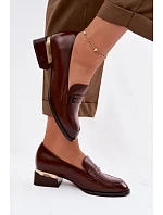 Dámské polobotky na klínu Vinceza 58625 Hnědé