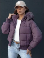 Dámska prešívaná zimná bunda s kožušinou COLDPACK fialová FashionStreet TY4431 Dámska prešívaná zimná bunda s kožušinou COLDPACK fialová FashionStreet TY4431