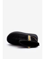 Śniegowce Na Platformie Ze Wzorem Czarne Udra