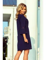 Tmavo modré šaty s čipkou model 6323925