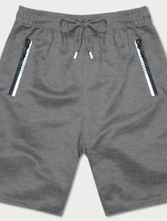 Šedé pánske kraťasy s kontrastnými vsadkami (8K925-5)