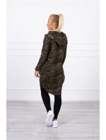 Mikina moro s dlhým chrbtom khaki+zelená