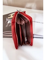 Duży Portfel Damski Z Tłoczeniem Eko Skóra Czerwony Martiel