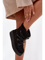 Dámské sněhule na platformě s šněrováním černé Roselya