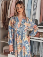 LILOVIE kvetinové maxi šaty jednej veľkosti svetlo modré FashionStreet EY2570