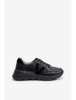 Skórzane Buty Sportowe Damskie Vinceza 7918 Czarne