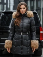 Dámska zimná prešívaná bunda s kapucňou čierna FashionStreet TY5320