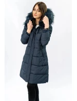 Dámska prešívaná zimná bunda s kapucňou tmavomodrá (7757) Dámska prešívaná zimná bunda s kapucňou tmavomodrá (7757)