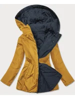 Tmavo modro-žltá obojstranná dámska prešívaná bunda (MHM-W589) Tmavo modro-žltá obojstranná dámska prešívaná bunda (MHM-W589)
