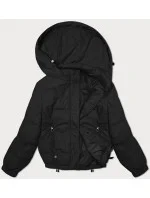 Čierna prešívaná bunda s odnímateľnou kapucňou Miss TiTi (2482) Čierna prešívaná bunda s odnímateľnou kapucňou Miss TiTi (2482)