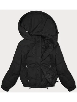 Čierna prešívaná bunda s odnímateľnou kapucňou Miss TiTi (2482) Čierna prešívaná bunda s odnímateľnou kapucňou Miss TiTi (2482)