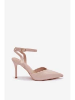 Lakované lodičky s odhalenou patou béžové Laretta
