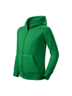 Trendy mikina na zips pre deti stredne zelená