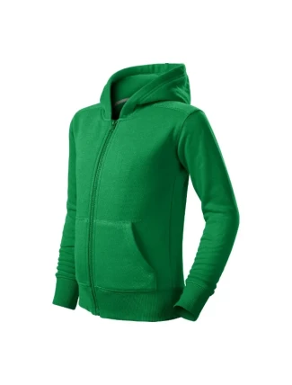 Trendy mikina na zips pre deti stredne zelená