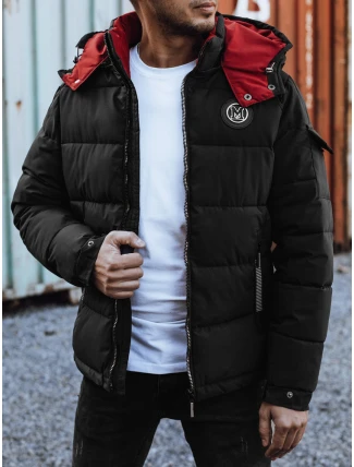 Pánska prešívaná zimná bunda s kapucňou čierna FashionStreet TX4930