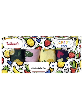 Darčeková krabička so 4 pármi zábavných bláznivých ponožiek CRAZY SOCKS BOX – BELLINDA – zelená Darčeková krabička so 4 pármi zábavných bláznivých ponožiek CRAZY SOCKS BOX – BELLINDA – zelená