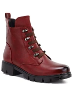 Dámske zateplené členkové topánky typu „workery“, červené, M. Daszyński MR23123