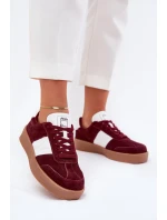 Zamszowe Sneakersy Damskie Daniel Lopez Just Dare SS2D4023 Bordowe