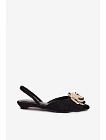 Dámske sandále s imitáciou semišovej výzdoby Black Gardenia