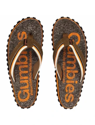 Unisex žabky Cairns Orange-Brown-Black - Gumbies