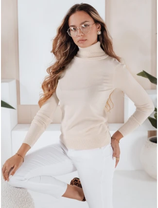 Dámsky sveter s rolákom VANORIA cream FashionStreet MY2487 Dámsky sveter s rolákom VANORIA cream FashionStreet MY2487