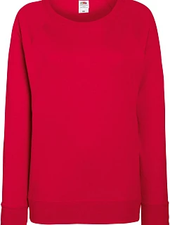 Fruit of the Loom Lady-Fit LW Raglan Sweat Dámska mikina s raglánovými rukávmi 16.2146 červená