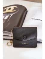 Etui Na Karty Ze Złotym Brelokiem Eko Skóra Czarny Iritinme