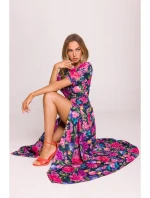 M858 Maxi šaty s odhaleným chrbtom - model 1