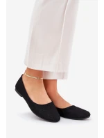 Baleriny Damskie Płaskie Z Brokatem Czarne Tatorelis