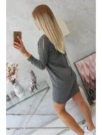 Šaty s potlačou Honey girl v grafitovej farbe