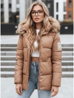 Dámska zimná prešívaná bunda s kapucňou FashionStreet camel TY5508 Dámska zimná prešívaná bunda s kapucňou FashionStreet camel TY5508