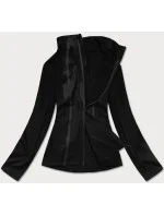 Čierna dámska mikina s nízkym stojačikom (HH020-01)