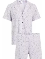 Dámske pyžamo WOVEN SHORT SET 000QS6967E LNU sv. fialová - Calvin Klein