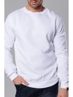 Biela pánska mikina s okrúhlym výstrihom (68B2001-1)