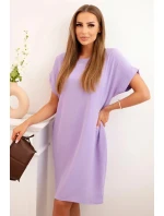 Šaty s vreckami svetlo fialové