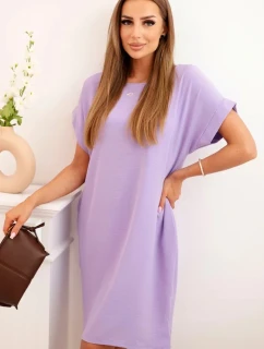 Šaty s vreckami svetlo fialové