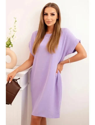 Šaty s vreckami svetlo fialové