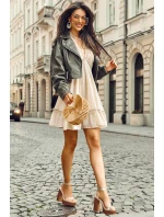 Skórzane Sandały Na Masywnej Platformie Złote Marina