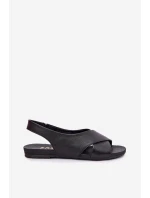 Zazoo 40407 Sandały Skórzane Damskie Czarne