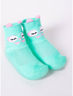 Yoclub Detské dievčenské protišmykové ponožky s gumovou podrážkou OBO-0173G-5000 Mint