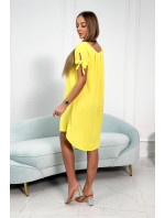 Šaty s viazaním rukávov žlté